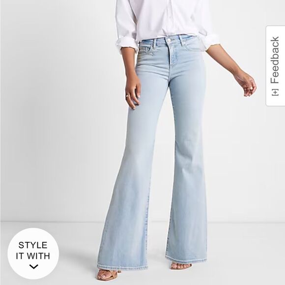 Mid Rise Light Wash '70s Flare Jeans express size 2 NwT - Picture 1 of 5
